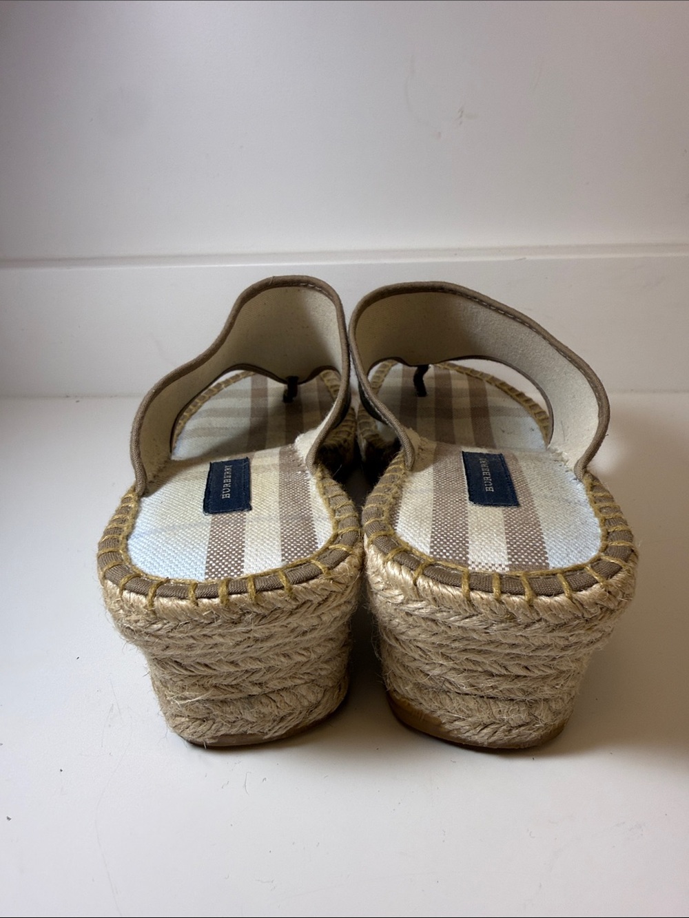 Burberry Wedge Espadrille Thong Sandals - EU Size 38 (US Size 7.5) - Picture 4 of 8